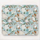Winter Florals Blue Gray Mousepad (Vorne)