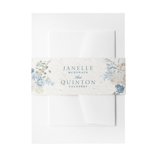 Winter Florals Cotswold Romantische Hochzeit Einladungsbanderole (Vorderseite Beispiel)