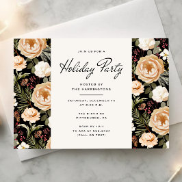 Winter Florals Elegant Holiday Party Invitation Einladung