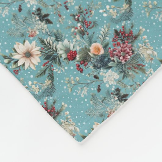 Winter Florals Fleecedecke (Ecke)