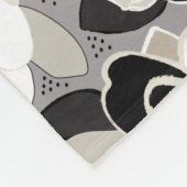 Winter Florals Gray Black Fleecedecke (Ecke)