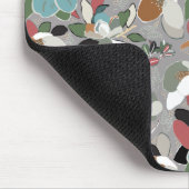 Winter Florals Gray Black Mousepad (Ecke)