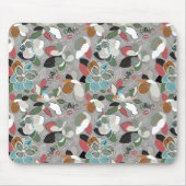 Winter Florals Gray Black Mousepad (Vorne)