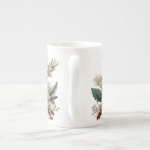 Winter Florals Green Red White erweitert Porzellantasse (Rückseite)