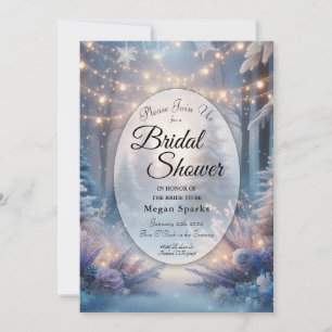 Winter Florals im Mattierten Pines Brautparty Einladung