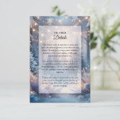 Winter Florals in Mattierten Pines Hochzeit Begleitkarte (Stehend Vorderseite)