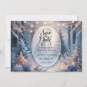 Winter Florals in Mattierten Pines Hochzeit Save The Date