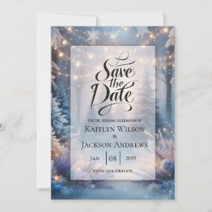 Winter Florals in Mattierten Pines Hochzeit Save The Date
