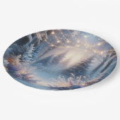 Winter Florals in Mattierten Pines Paper Teller (Schrägansicht)