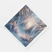 Winter Florals Mattiert Pines Dinner Napkins Serviette (Ecke)