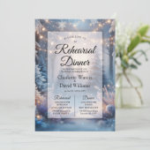 Winter Florals Mattiert Pines Probe Abendessen Einladung (Stehend Vorderseite)