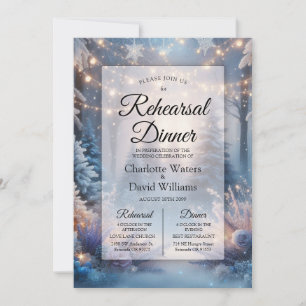 Winter Florals Mattiert Pines Probe Abendessen Einladung
