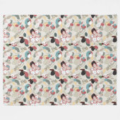 Winter Florals neutral Fleecedecke (Vorderseite (Horizontal))