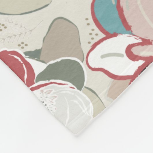 Winter Florals neutral Fleecedecke (Ecke)