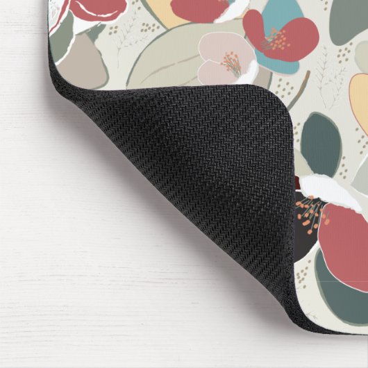 Winter Florals Neutrals Mousepad (Ecke)