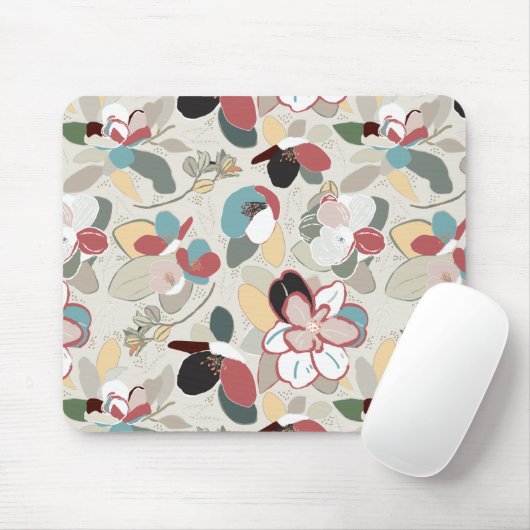 Winter Florals Neutrals Mousepad (Mit Mouse)