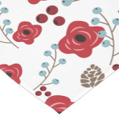 Winter Florals Poppies and Berries Monogram Kurzer Tischläufer (Ecke)