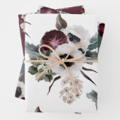 Winter Florals Wrapping Paper Flat Sheet Set 3 Geschenkpapier Set (Beispiel)