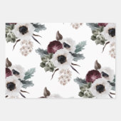 Winter Florals Wrapping Paper Flat Sheet Set 3 Geschenkpapier Set (Vorderseite)