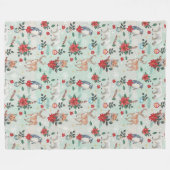 Winter Florest Animals Weihnachtsmuster Fleecedecke (Vorderseite (Horizontal))
