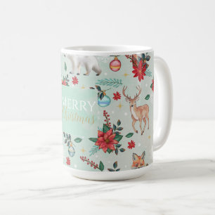 Winter Florest Animals Weihnachtsmuster Kaffeetasse