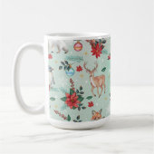 Winter Florest Animals Weihnachtsmuster Kaffeetasse (Links)
