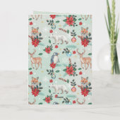 Winter Florest Animals Weihnachtsmuster Karte (Rückseite)