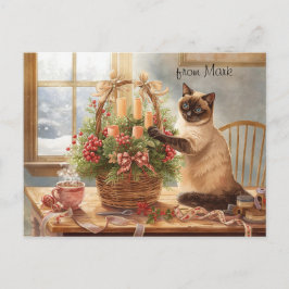 Winter Florist  Cozy Cat Christmas Collection Feiertagspostkarte