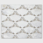 Winter Flower Pinecones Holiday Geschenkpapier (Flach)