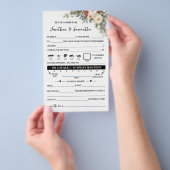 Winter Flowers Note for Couple Wedding Game Card Flyer (Handgriff)