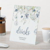 Winter Flowers Shower Drinks Pedestal Sign Sockelschild (In SItu)