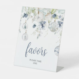 Winter Flowers Shower Favors Sockelschild