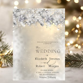 Winter Flowers String Lights Wedding  Invitation Einladung