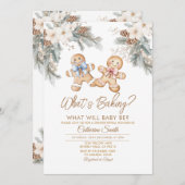 Winter Flowers What’s Baking Gender Reveal Einladung (Vorne/Hinten)