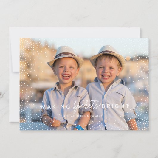 WINTER FLURRIES Foto Weihnachtskarte Feiertagskarte (Vorderseite)