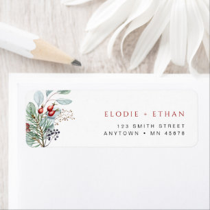 Winter Foliage Address Label Eucalyptus Weihnachte