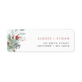 Winter Foliage Address Label Eucalyptus Weihnachte (Vorne)