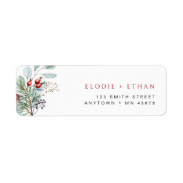 Winter Foliage Address Label Eucalyptus Weihnachte