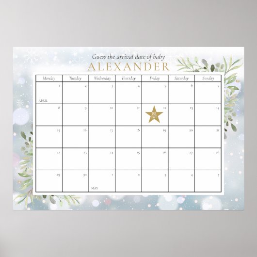 Winter Foliage Babydusche schätzt das passende Dat Poster (Vorne)