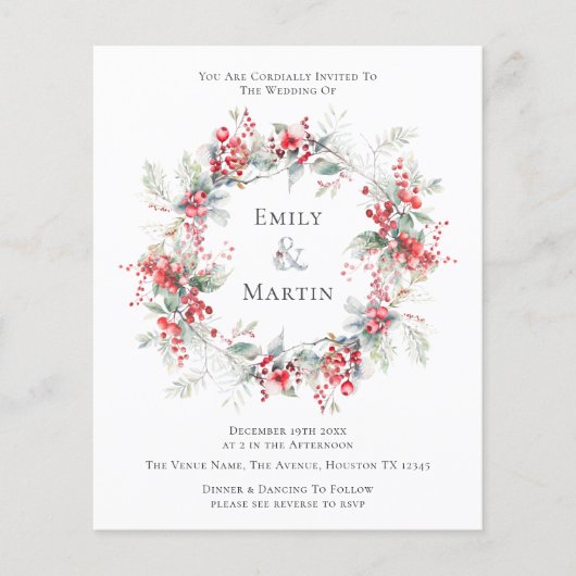 Winter Foliage Berries Wreath Wedding (Vorderseite)