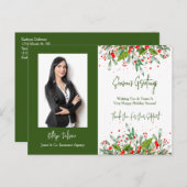 Winter Foliage Business mit Foto Urlaub Postkarte (Vorne/Hinten)