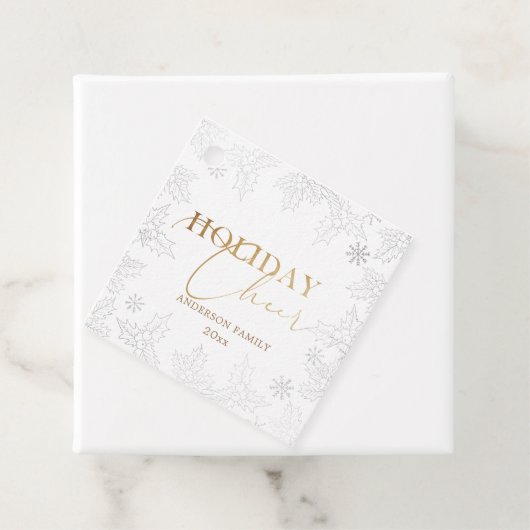 Winter Foliage Elegante Script Imitate Foil Holida Geschenkanhänger (Beispiel)