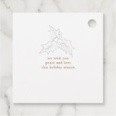 Winter Foliage Elegante Script Imitate Foil Holida Geschenkanhänger (Rückseite)