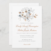 Winter Foliage Elegantes Skript in einer Hochzeit Einladung (Vorne/Hinten)