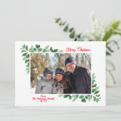 Winter Foliage Frohe Weihnachts-Foto Karte (Stehend Vorderseite)