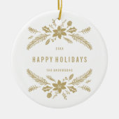 Winter Foliage Gold Keramikornament (Vorne)