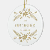 Winter Foliage Gold Keramikornament (Links)