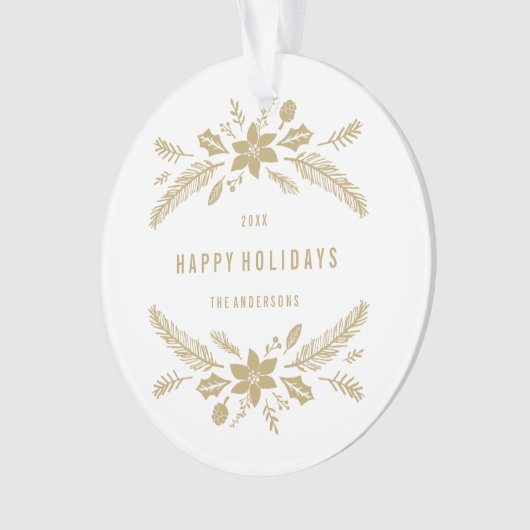 Winter Foliage Gold Ornament (Vorderseite)
