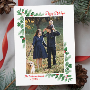 Winter Foliage Happy Holidays Foto Postkarte