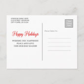 Winter Foliage Happy Holidays Foto Postkarte (Rückseite)